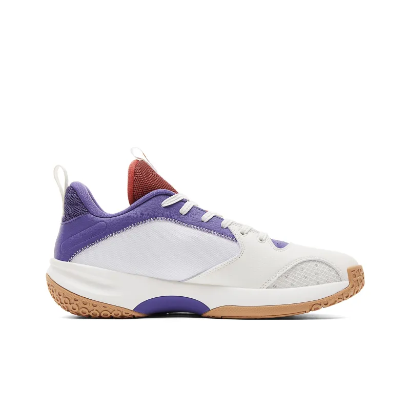 PEAK Lan Qie Basketball Shoes Men Low Top Super Light White Red-1
