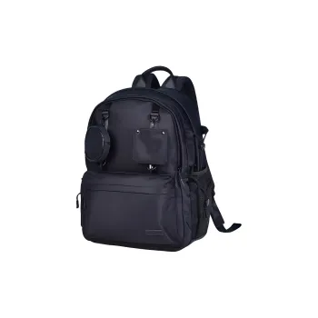 Hush Puppies Fabric Backpack Large Size Men's Black