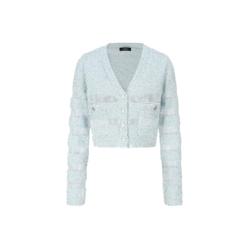 GIMING Cropped Coats Women's Blue-0