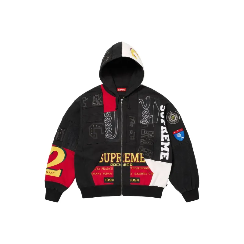 Supreme Patchwork Zip Up Hooded Sweatshirt SS25-3