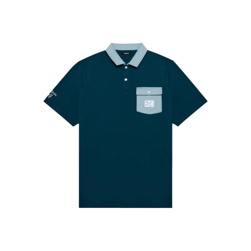 Malbon Golf Polo Shirt Men's Ocean Blue-0