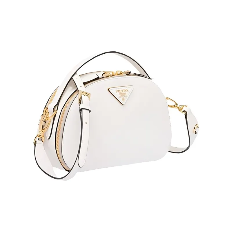PRADA Saffiano Cow Leather Handbag Shoulder Bag Camera Bag Crossbody Bag Women's White-2