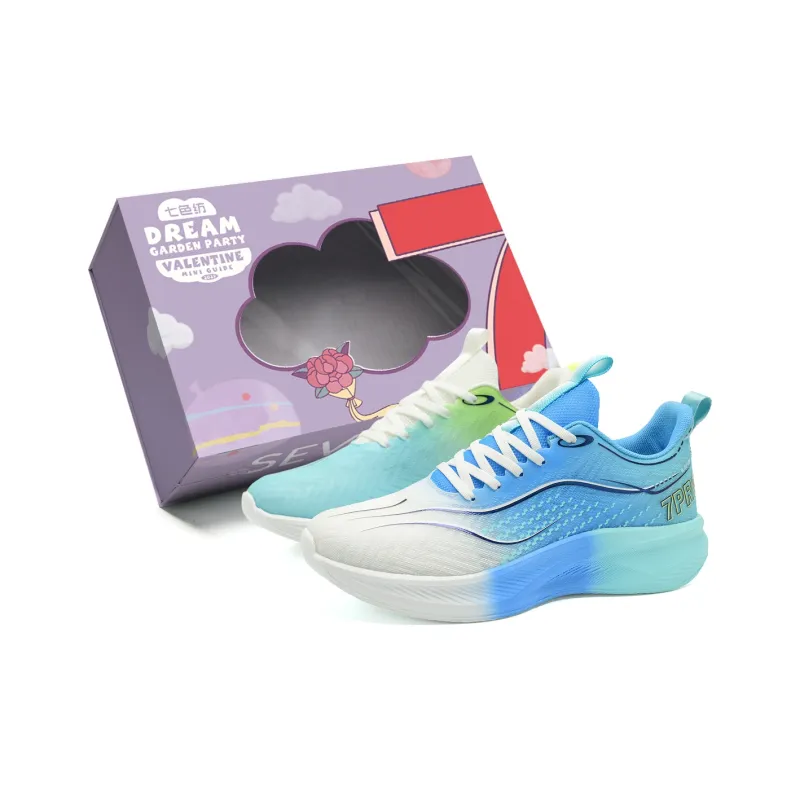 7 SEVFUN Running Shoes Unisex Low Top White/Pink/Green-31