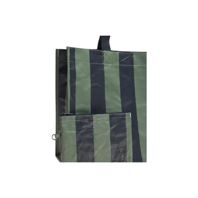 ZARA Polypropylene Tote Bag, Shopping Bag, Handbag Women's Blue Green-2