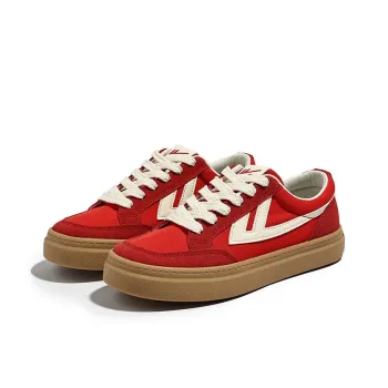 Warrior Low Top Skateboard Shoes Women's Red/Beige