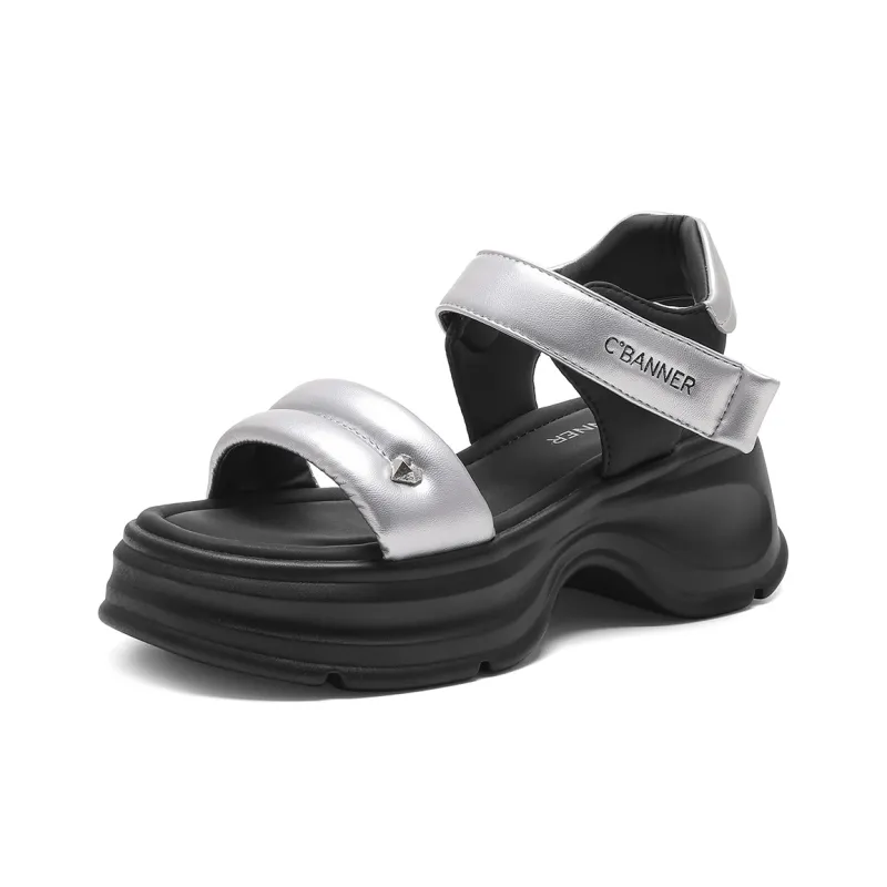 C°BANNER One Strap Sandals Medium Heel Women's-1