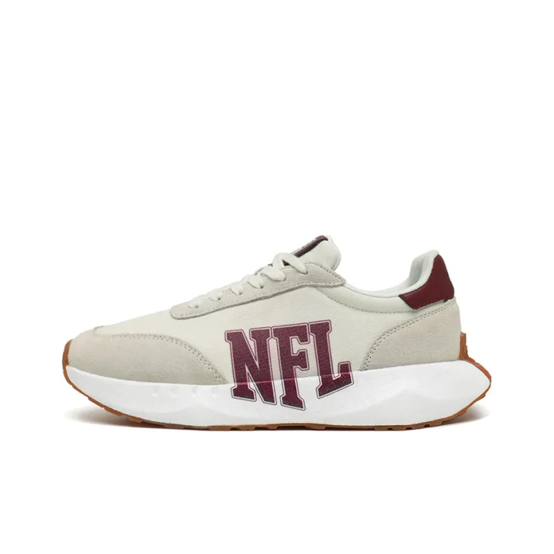 NFL Basic Logo Low Top Skateboard Shoes Unisex Beige Red-0