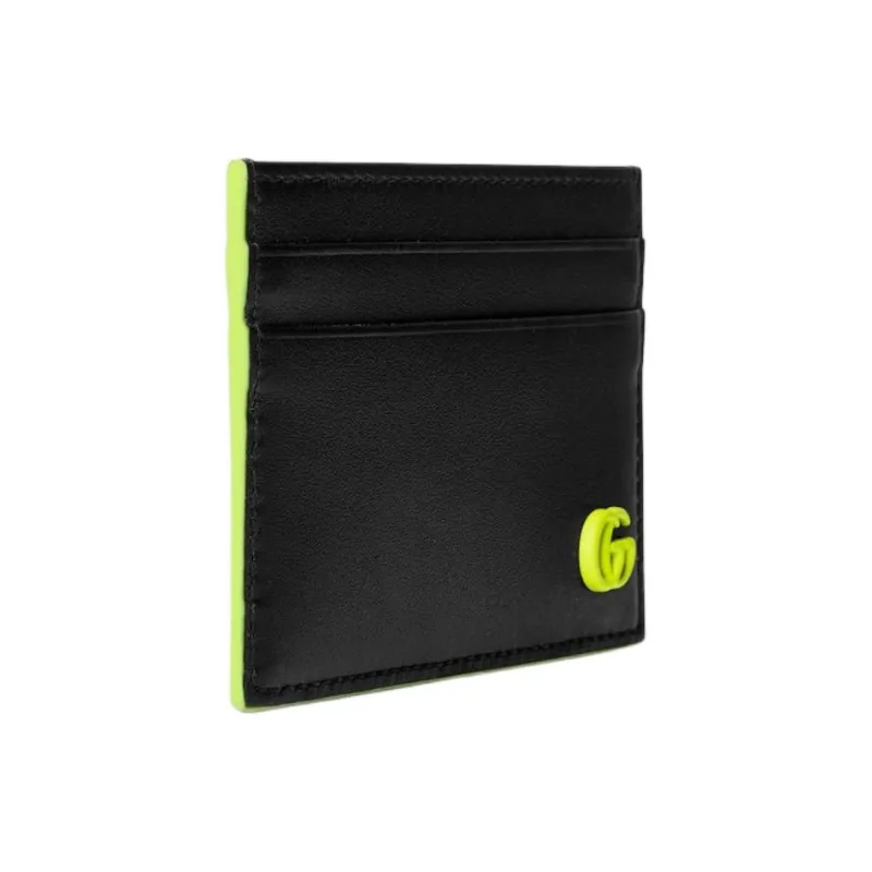 GUCCI GG Marmont Leather Card Holder Unisex Black-1