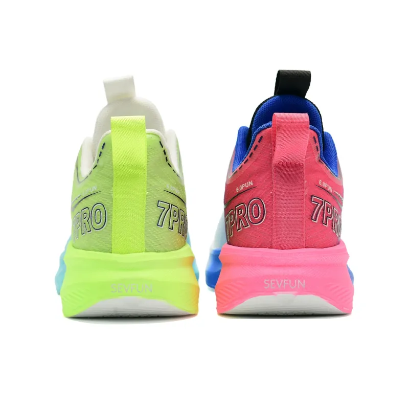 7 SEVFUN Running Shoes Unisex Low Top White/Pink/Green-10