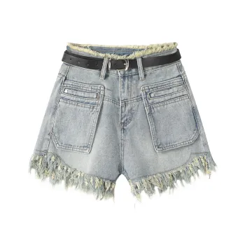 Bejirog Denim Shorts Women's Light Blue