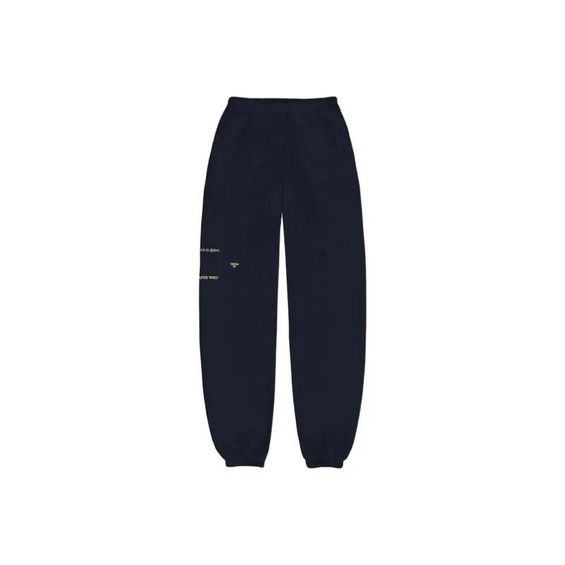 Kanye West Knitted Sweatpants Men's Marine Blue-0