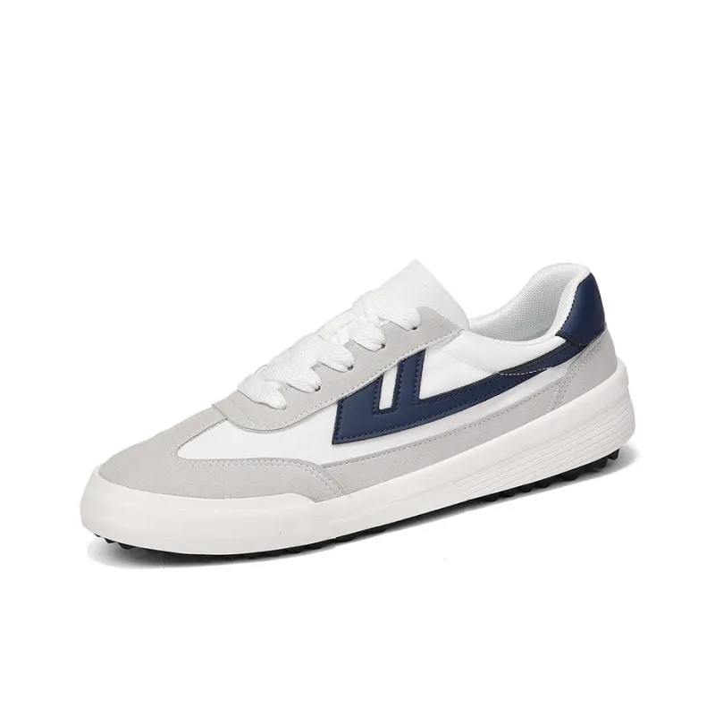 Warrior Low Top Canvas Shoes Men's Gray/White/Dark Blue-2