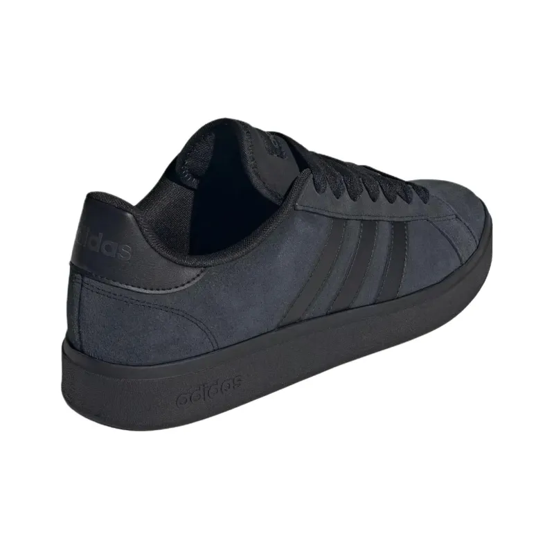 Adidas Grand Court Base 00s Abrasion Resistant Low Top Skateboard Shoes Men's Black-3