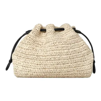 COS Cavatelli Paper Reed Crossbody Bag Clutch Mini Women's Beige