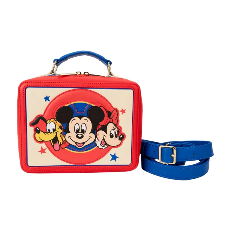 Loungefly Artificial Leather Handbag Women's Red White Blue Patchwork-0