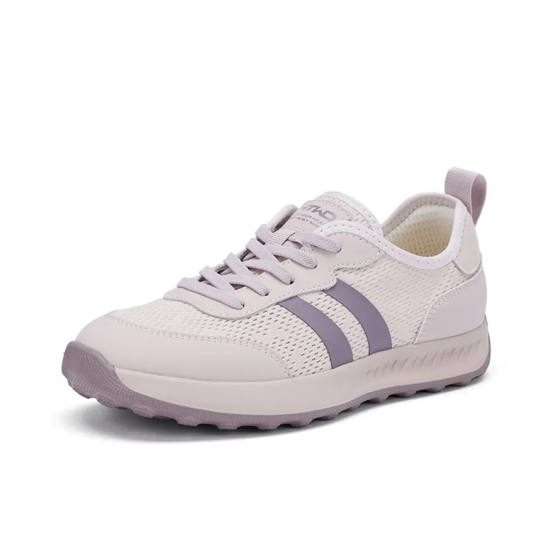 Hotwind Q Bounce Series Breathable White Sneakers Slip Resistant Low Top Casual Shoes Women's-6