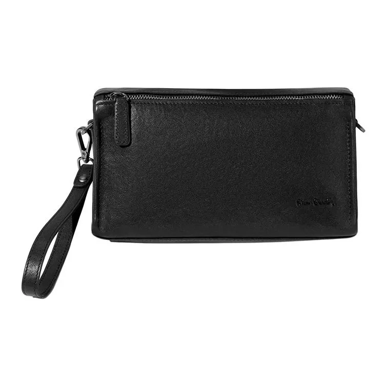 PIERRE CARDIN Cow Leather Shoulder Bag Regular Men's Black-1