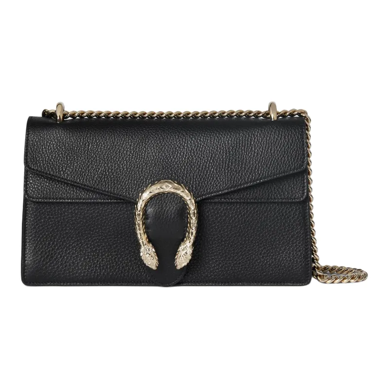 GUCCI Dionysus Leather Crossbody Bag, Shoulder Bag Medium Size Women's Black-0