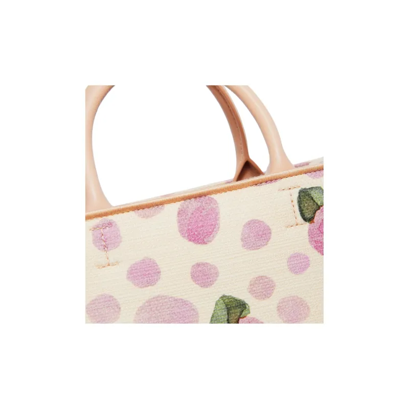 Furla Opportunity Cotton Tote Bag, Shopping Bag, Shoulder Bag, Handbag Trumpets Women's Beige & Multicolor-4