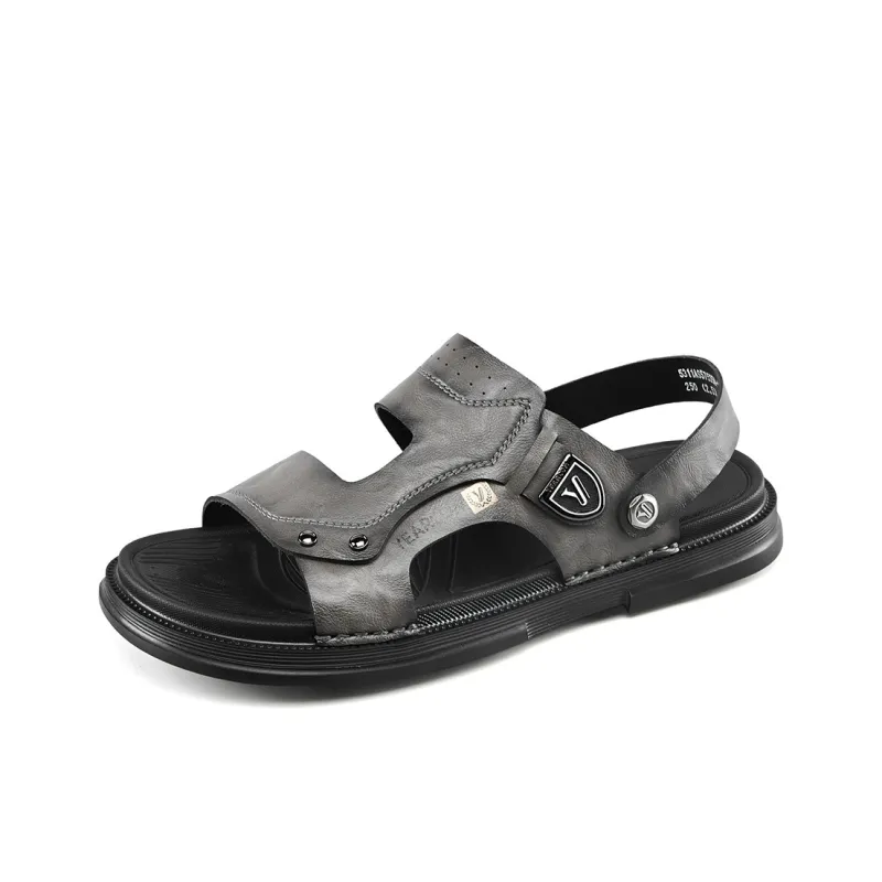 YEARCON Beach Sandals Men Khaki, Gray-9