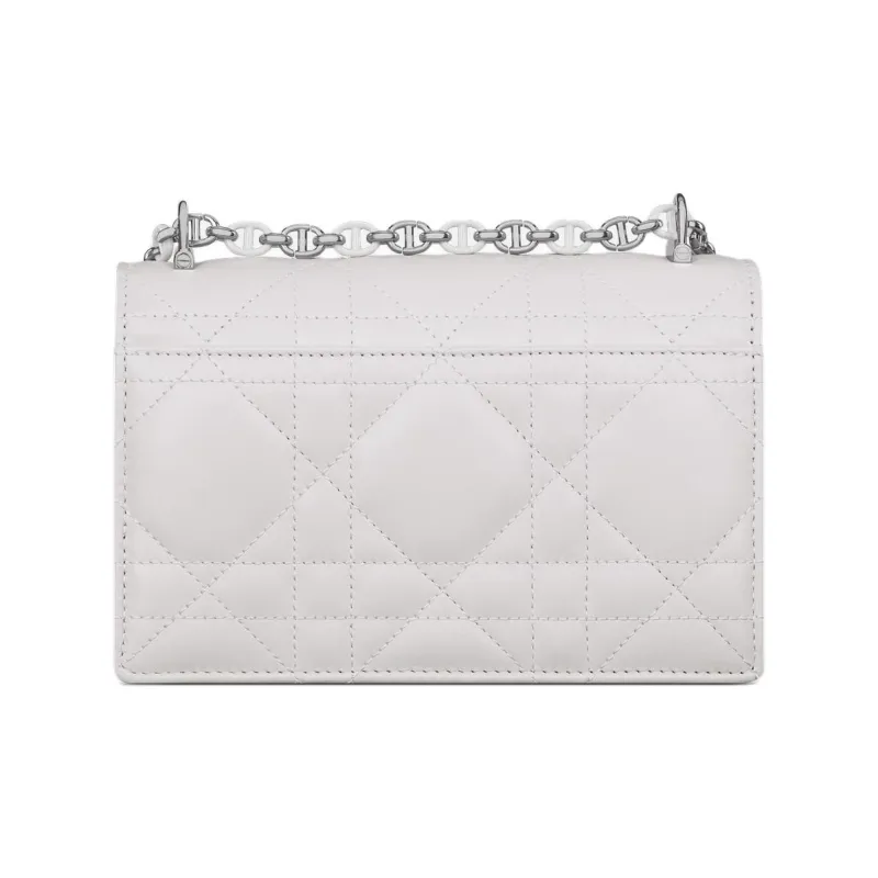 DIOR Miss Caro Lambskin Crossbody Bag, Shoulder Bag Mini Women's White-3