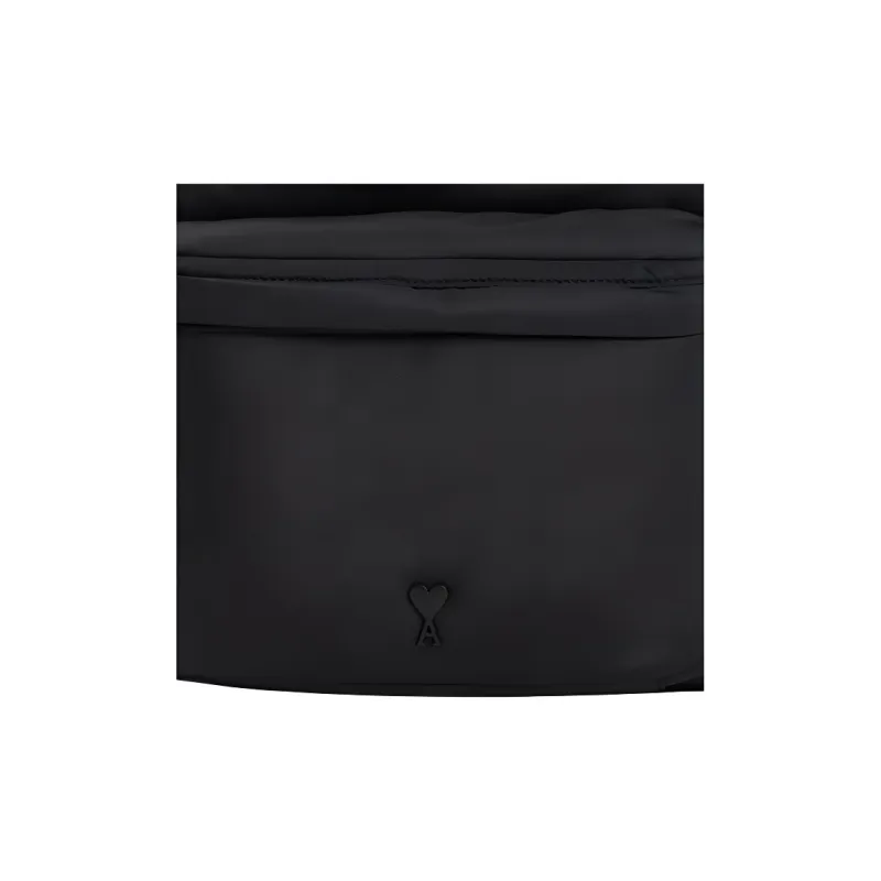 Ami Paris Logo Plaque Zipped Backpack-3