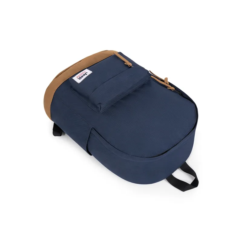 Jeep Oxford Backpack Laptop Bag Unisex Navy Blue/Gray/Jasper-3