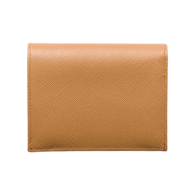 PRADA Calfskin Wallet Women's Camel-1