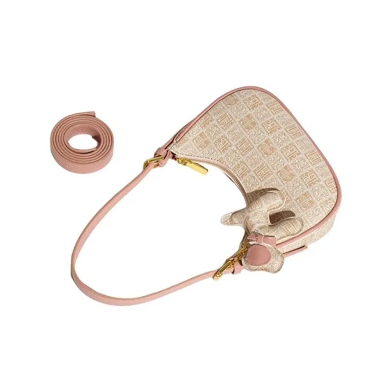 JANE KLAIN Synthetic Leather Shoulder Bag Women's Pink-3