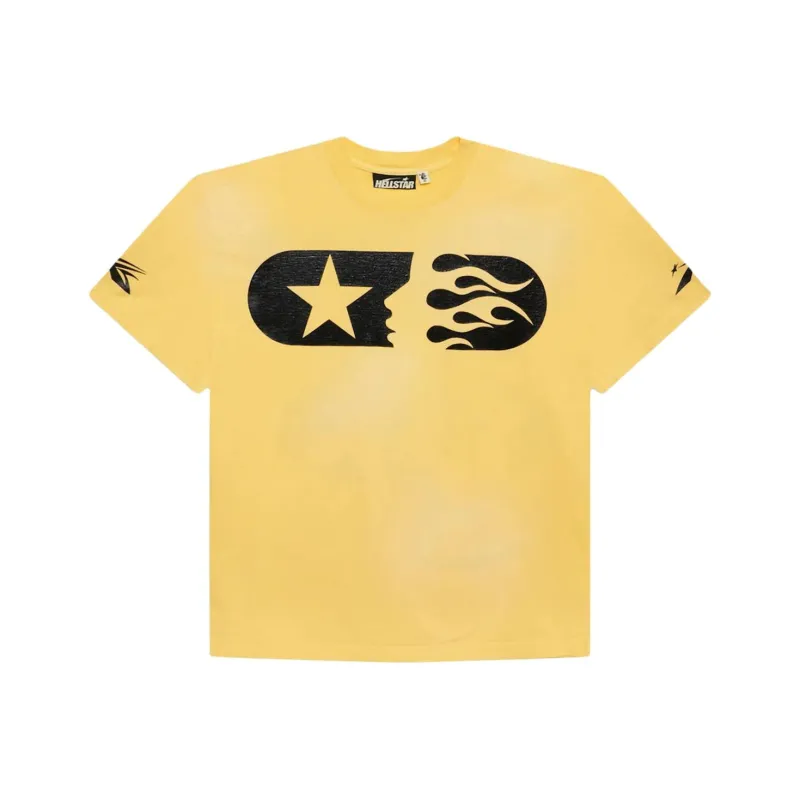 Hellstar x Marathon T Shirt Men's Yellow-0