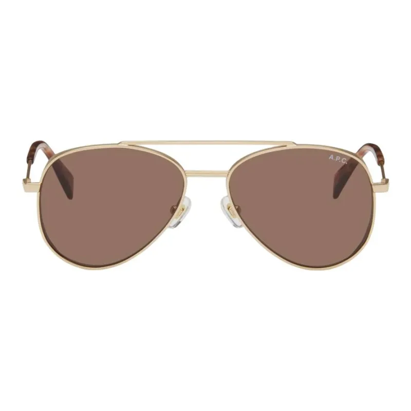 A.P.C Metal Aviator Sunglasses Unisex Gold-0