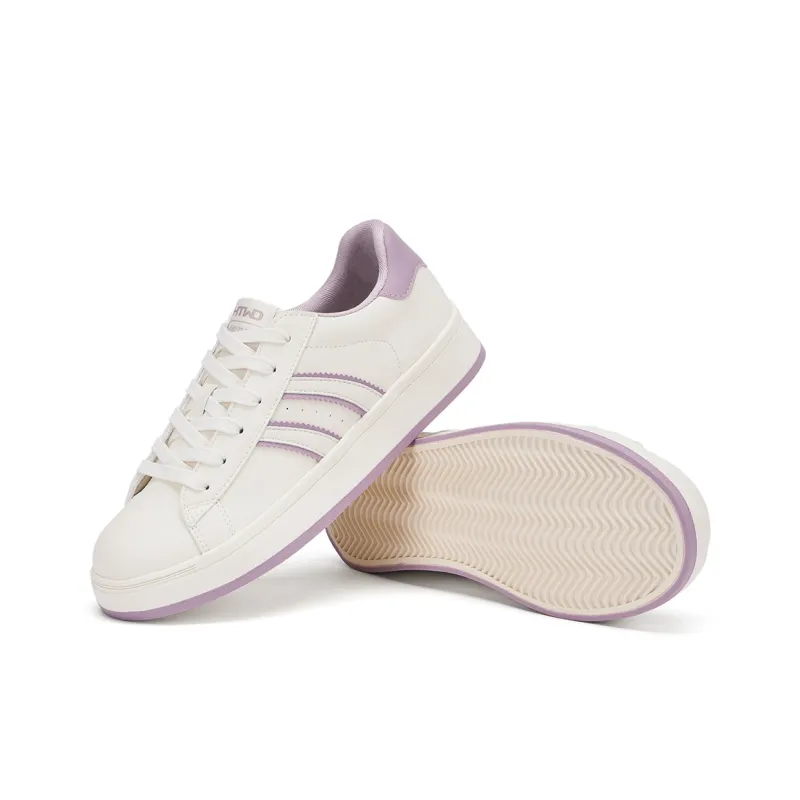 Hotwind Versatile White Sneakers Abrasion Resistant Slip Resistant Low Top Skateboard Shoes Women's-24