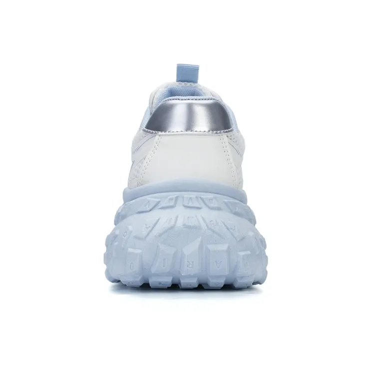 Warrior Breathable Low Top Chunky Sneakers Women's White Blue-3