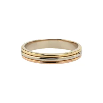 Cartier 20th Century Tricolor 18K Trinity Wedding Band Ring
