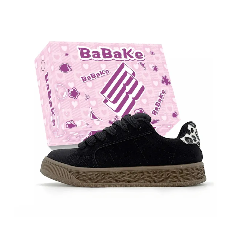 Babak Low Top Skateboard Shoes Women's Pink Leopard Print-9