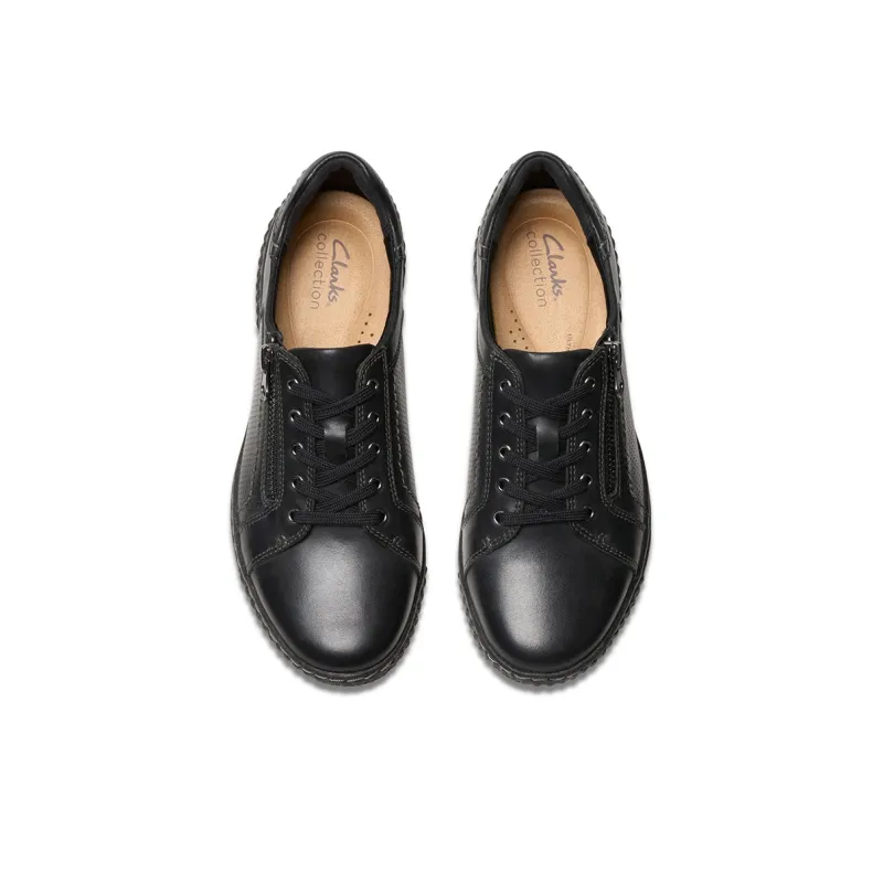 Clarks Anti Slip Wear Resistant Low Top Casual Shoes Women's Black-4