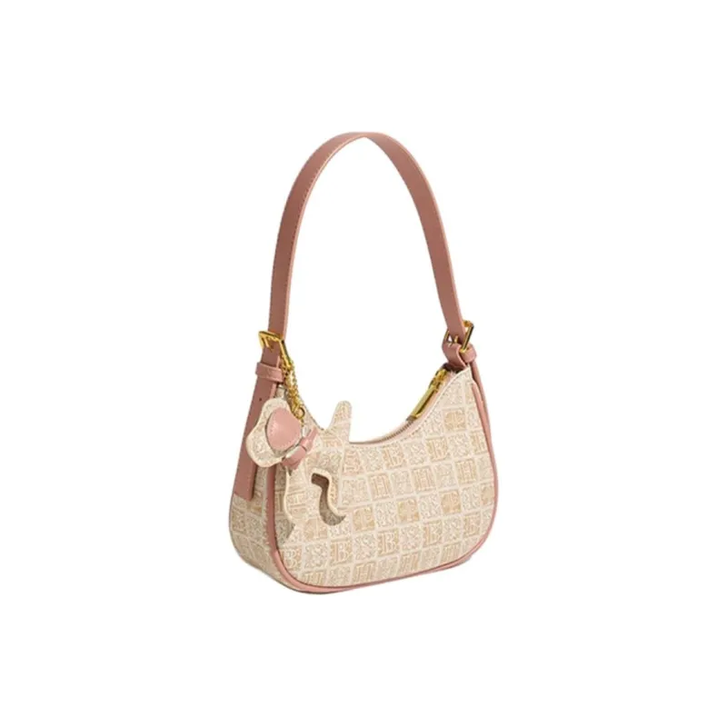 JANE KLAIN Synthetic Leather Shoulder Bag Women's Pink-1