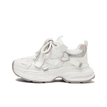 JOSINY Cherry Family JOSINY Anti Slip Wear Resistant Low Top Chunky Sneakers Women's Beige/Purple