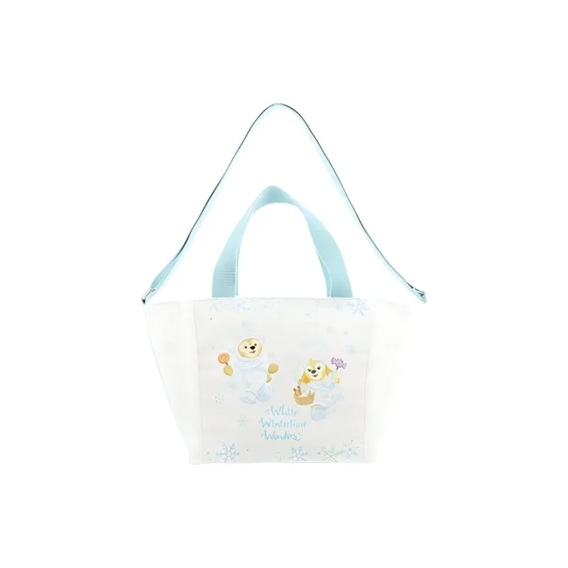 Disney Duffy And Friends Polyester Tote Bag Shopping Bag Shoulder Bag Handbag Unisex White-0