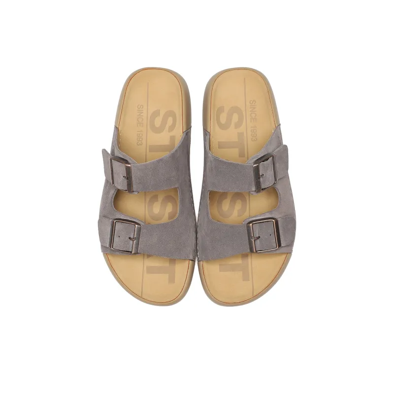 ST&SAT Slip Resistant Abrasion Resistant Platform Birkenstock Slippers, Casual Slide on Outerwear Men's-7
