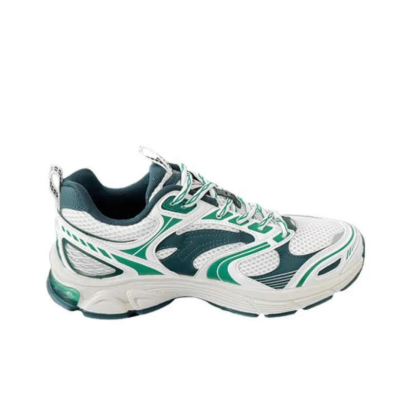 CHAOJIANTA Breathable Height Increase Low Top Chunky Sneakers Men's White Green-1