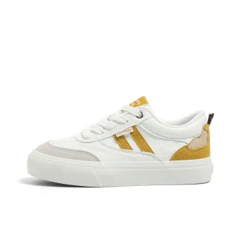 HUANQIU Abrasion Resistant, Lightweight, And Breathable Low Top Skateboard Shoes Women's Yellow