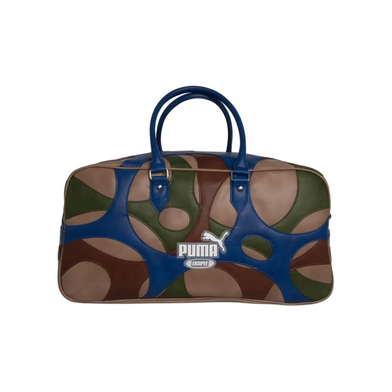 PUMA KIDSUPER Collaboration PU Travel Bag Men's Brown & Blue & Multicolor-0