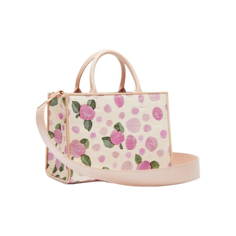 Furla Opportunity Cotton Tote Bag, Shopping Bag, Shoulder Bag, Handbag Trumpets Women's Beige & Multicolor-1