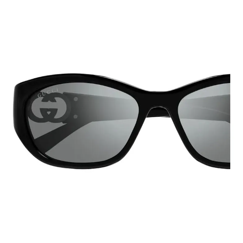GUCCI Injection Molded Oval Sunglasses Unisex Black-2