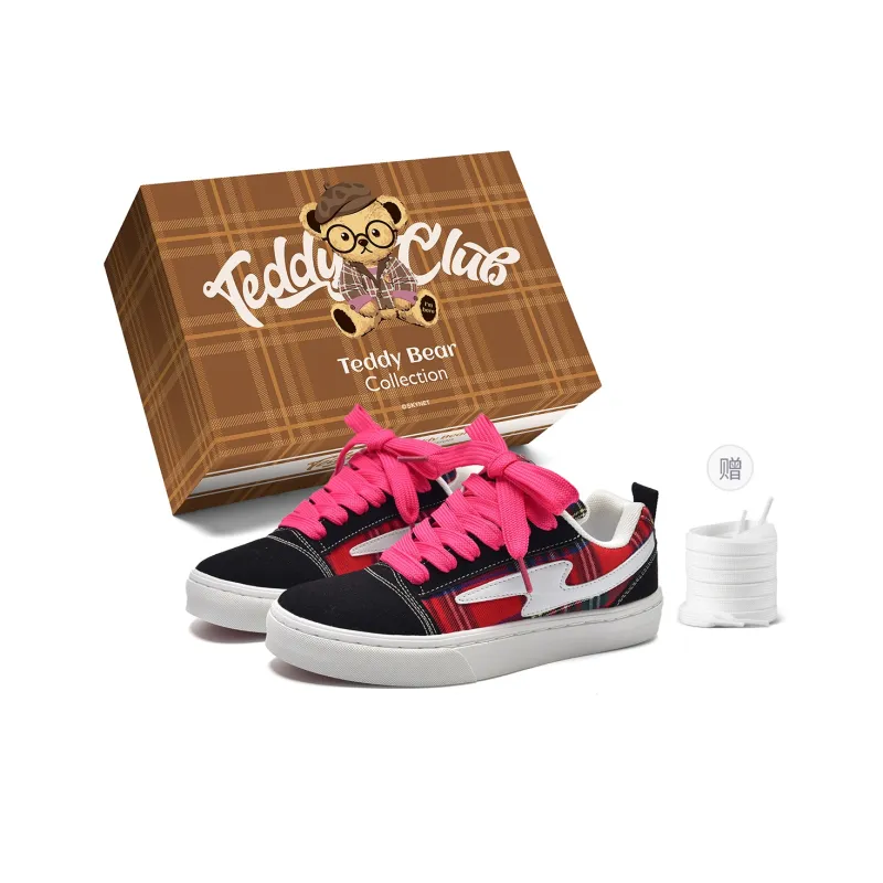 Teddy Bear Collection Slip Resistant Shock Absorbers With Abrasion Resistant Properties Low Top Skateboard Shoes Unisex-79