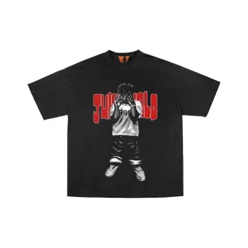 Vlone X Juice Wrld Black Man Of The World Short Sleeve T Shirt