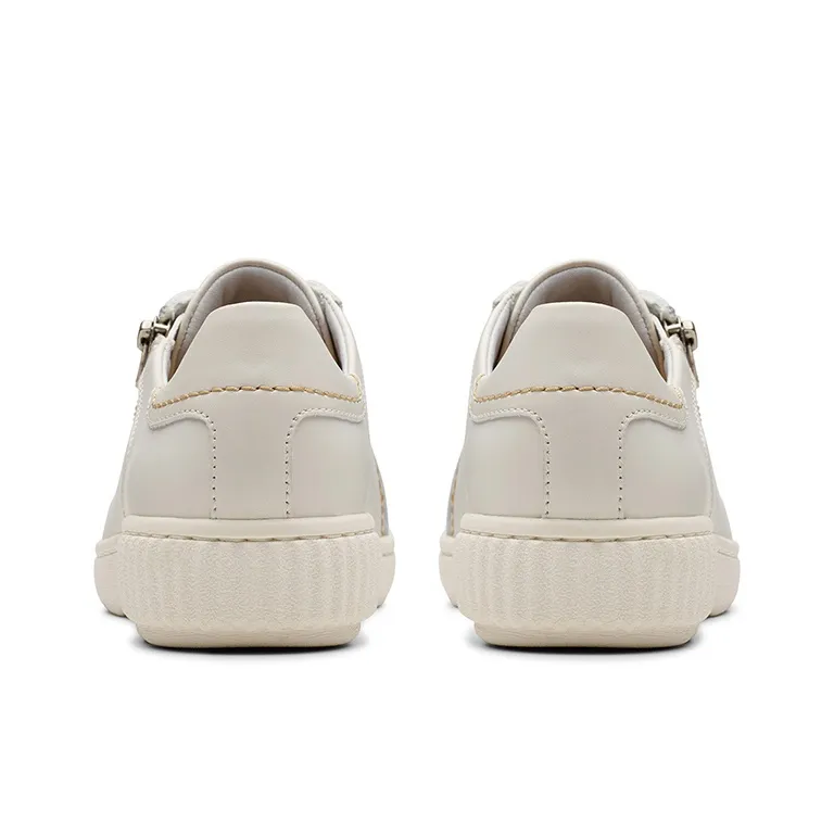 Clarks Anti Slip Wear Resistant Low Top Casual Shoes Women's White-5