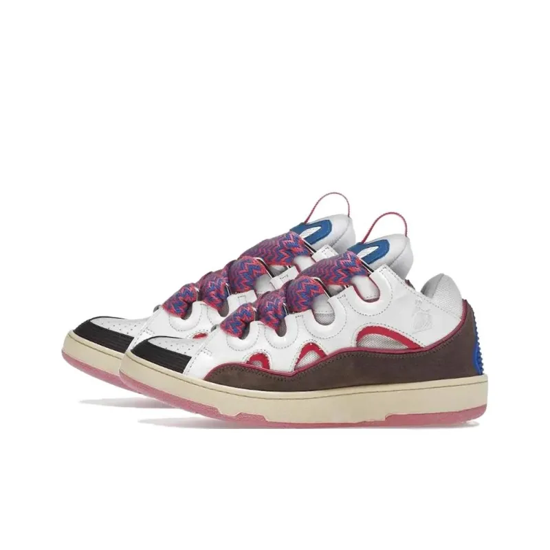 Lanvin Curb Low Top Skateboard Shoes Men's Fuchsia-2