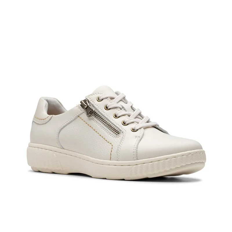 Clarks Anti Slip Wear Resistant Low Top Casual Shoes Women's White-2